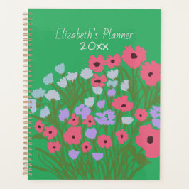 Kleurrijke  bloemencharme + aangepaste naam planner