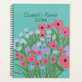 Kleurrijke  bloemencharme + aangepaste naam planner