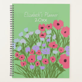 Kleurrijke  bloemencharme + aangepaste naam planner