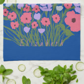 Kleurrijke bloemencharme + aangepaste naam theedoek (Gevouwen)