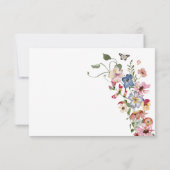 Kleurrijke Bloemencode QR Code RSVP Kaartje (Achterkant)