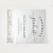 kleurrijke bloemendecor Afstuderen Achtergrond dec Wandkleed (Voorkant (horizontaal))