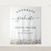 kleurrijke bloemendecor Afstuderen Achtergrond dec Wandkleed (Voorkant)