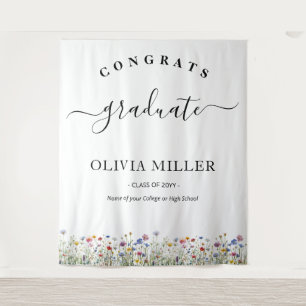 kleurrijke bloemendecor Afstuderen Achtergrond dec Wandkleed