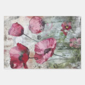 Kleurrijke  bloemendecoupage rustieke textuur inpakpapier vel (Voorkant 3)