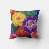 Kleurrijke bloemendekoratie voor op een kussensloo kussen (Achterkant)