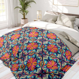 Kleurrijke Bloemendiamanten Bohemen Fleece Deken