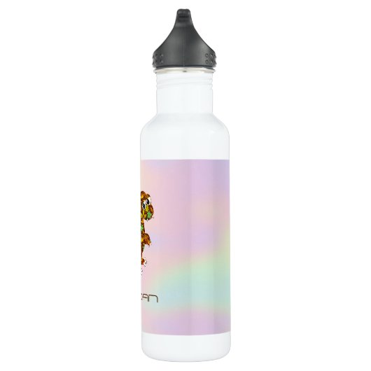 Kleurrijke bloemendinosaurus waterfles  (Rechts)