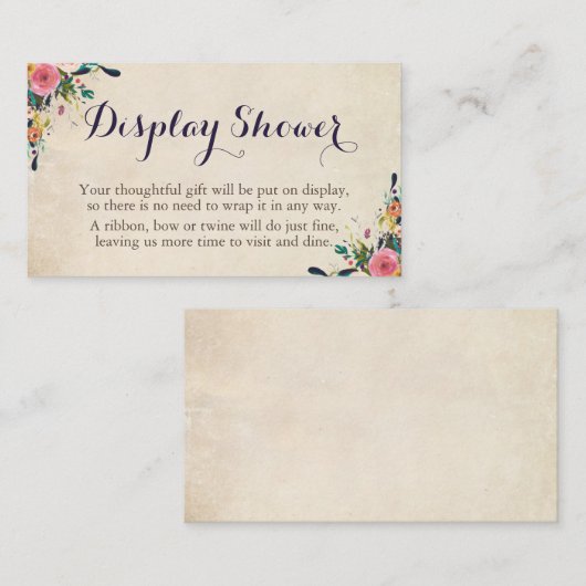 Kleurrijke bloemendisplay douchetussenvoegsel Kaar Informatiekaartje (Voorkant / Achterkant)