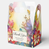 Kleurrijke bloemendoos met gunsten bedankdoosjes (Geopend)