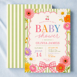 Kleurrijke Bloemendopamine Gelukkige Baby Shower Kaart