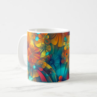 Kleurrijke bloemendrinkbeker voor thuis koffiemok