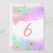 Kleurrijke bloemeneenhoorn uitnodiging (Achterkant)