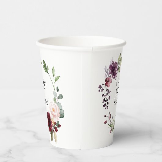 Kleurrijke bloemenelegante 100e verjaardag papieren bekers (Rechts)