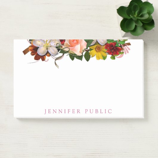 Kleurrijke bloemenelegante moderne Waterverf Sjabl Post-it® Notes (Kantoor)