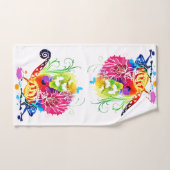 Kleurrijke bloemenerhagedis bad handdoek (Handdoek)