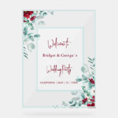 Kleurrijke bloemeneucalyptus Frosted bruiloft Welk Acryl Bord (Voorkant)