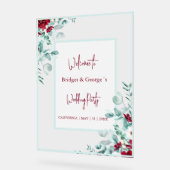 Kleurrijke bloemeneucalyptus Frosted bruiloft Welk Acryl Bord (Hoek)