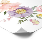 Kleurrijke Bloemenfee Eerste 1e Verjaardag Welkom Poster (Hoek)