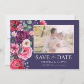 Kleurrijke bloemenfoto save the date (Voorkant)