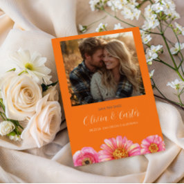 Kleurrijke bloemenfoto 'Save the Date' Save The Date