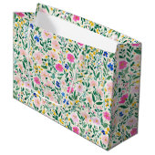 Kleurrijke bloemengegiftbag groot cadeauzakje (Voorkant Gekanteld)