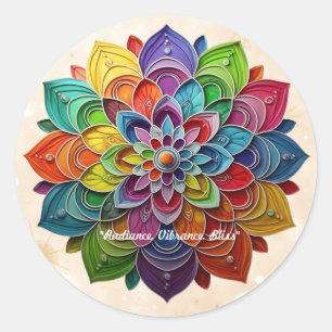 "Kleurrijke bloemengelukzaligheid" Ronde Sticker