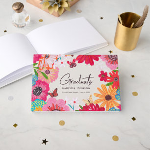 Kleurrijke bloemengestalte eindexamenfeestgast han gastenboek