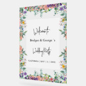 Kleurrijke bloemengroen Frosted bruiloft Welkom Acryl Bord (Hoek)