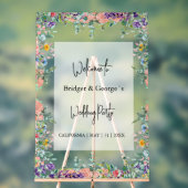 Kleurrijke bloemengroen Frosted bruiloft Welkom Acryl Bord (Neutraal)