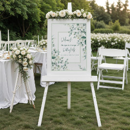 Kleurrijke bloemengroen Frosted Wedding Welkom Acryl Bord