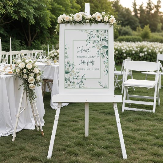 Kleurrijke bloemengroen Frosted Wedding Welkom Acryl Bord