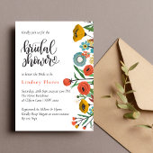 Kleurrijke Bloemengroen Waterverf Vrijgezellenfees Kaart