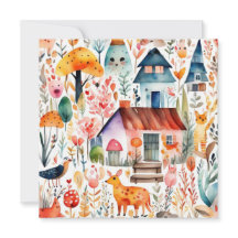 Kleurrijke bloemenhuisje kern patroon