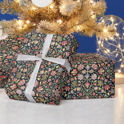 Kleurrijke  bloemenindiaanse mandala patroon cadeaupapier (Feestdagen)