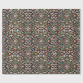 Kleurrijke  bloemenindiaanse mandala patroon cadeaupapier (Vlak)