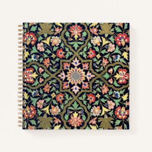 Kleurrijke  bloemenindiaanse mandala patroon notitieboek