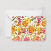 Kleurrijke Bloemenkoppel Custom Naam Gift Enclosur Notitiekaartje (Achterkant)