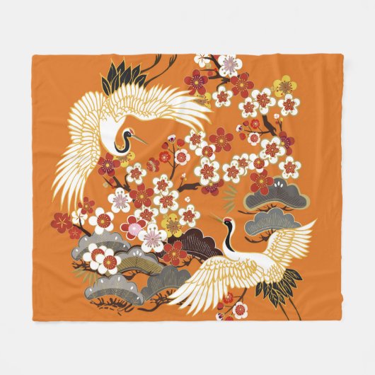 Kleurrijke bloemenkranen Sakura patroon Fleece Deken (Voorkant (Horizontaal))