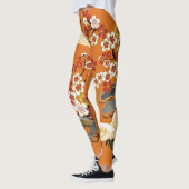 Kleurrijke bloemenkranen Sakura patroon Leggings (Links)