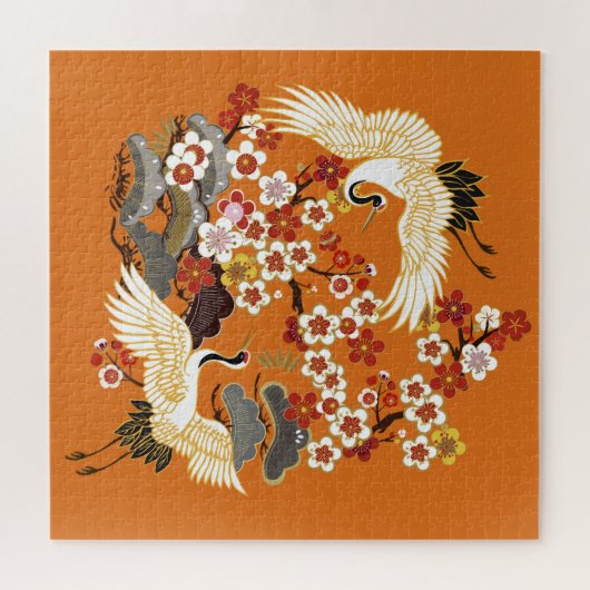 Kleurrijke bloemenkranen Sakura patroon Legpuzzel (Horizontaal)