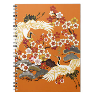 Kleurrijke bloemenkranen Sakura patroon Notitieboek