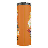 Kleurrijke bloemenkranen Sakura patroon Thermosbeker (Achterkant)