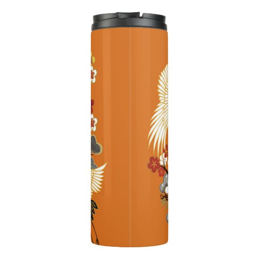 Kleurrijke bloemenkranen Sakura patroon Thermosbeker (Achterkant)