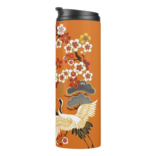 Kleurrijke bloemenkranen Sakura patroon Thermosbeker (Geroteerd rechts)