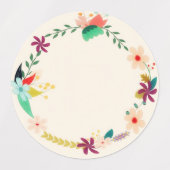 Kleurrijke bloemenkrans Schattige waterdicht land Labels (Design 1)