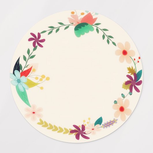 Kleurrijke bloemenkrans Schattige waterdicht land Labels (Design 1)