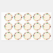 Kleurrijke bloemenkrans Schattige waterdicht land Labels (Vel)