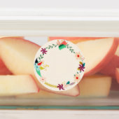 Kleurrijke bloemenkrans Schattige waterdicht land Labels (Aangebracht)