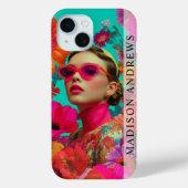 Kleurrijke bloemenkunst-Vrouw Case-Mate iPhone Case (Achterkant)